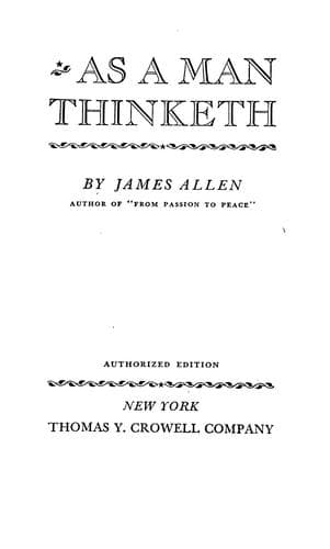 As a Man Thinketh – James Allen könyvborító